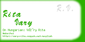 rita vary business card